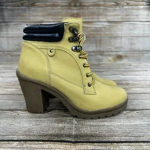 Joe Boxer Shoes Joe Boxer Allyn Block Heel Bootie Women Size 8 Sporty Ankle Boots Wheat New Poshmark